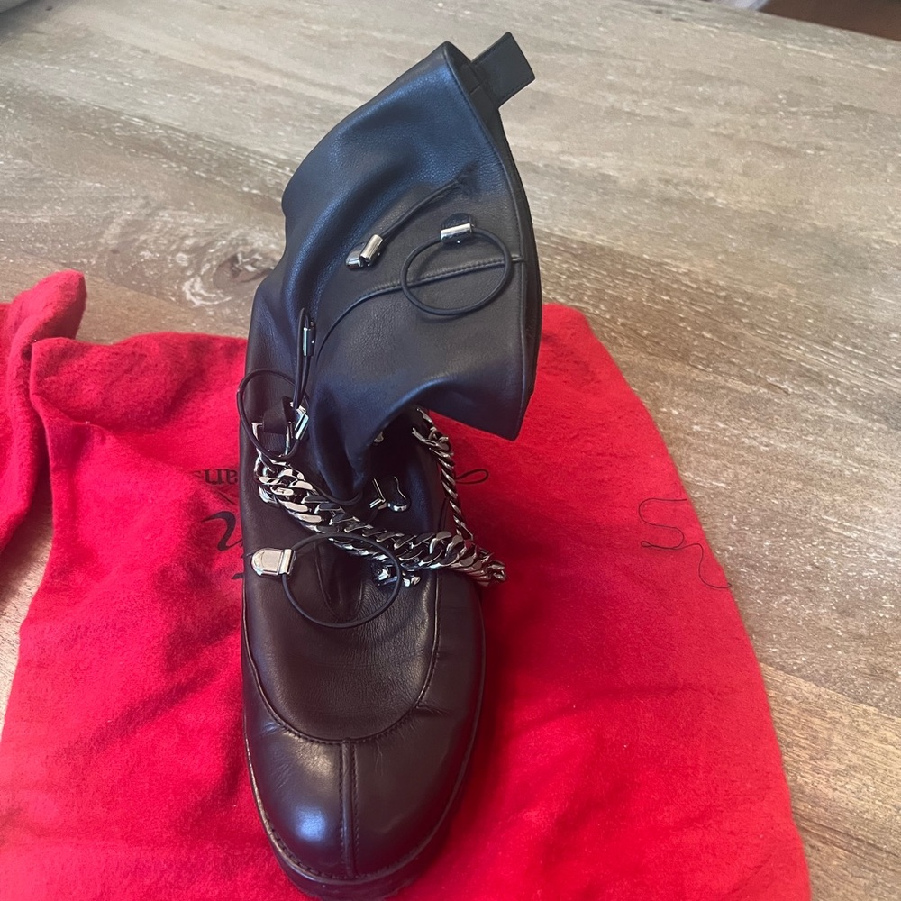 Christian Louboutin Leather Black Booties Boots